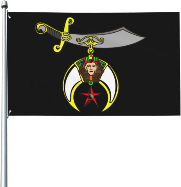 Masonic Shriner Flag – Crescent, Scimitar & Star Emblem