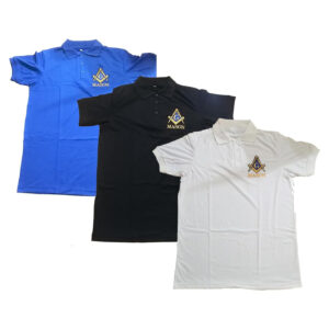 Masonic Master Mason Polo-Style Cotton T-Shirt – Machine Embroidered