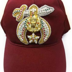 Shriners Baseball Cap - Maroon with Jewels & Bullion Embroidery