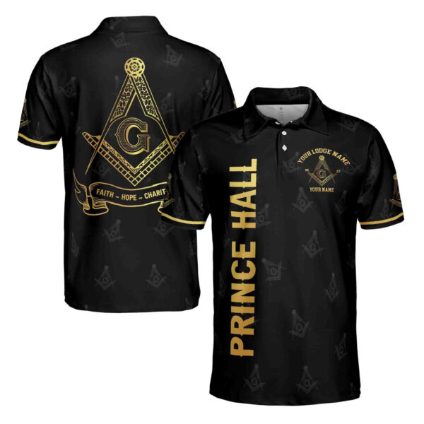 Personalized Prince Hall Freemason Polo Shirt – Faith, Hope & Charity