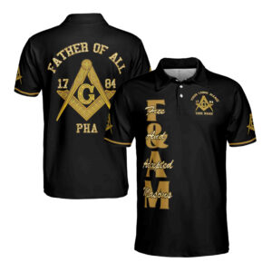 Customize Name F. & A.M. "Father of All" PHA Freemasonry Men's Polo Shirt