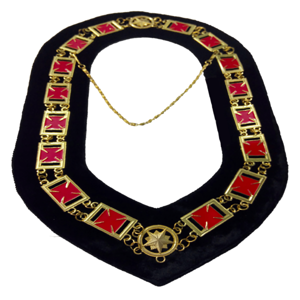 Knights Templar Gold Plated Masonic Regalia Chain Collar