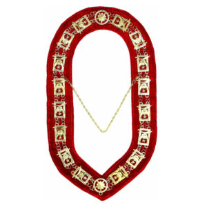Knights Templar Masonic Regalia Metal Chain Collar With Red Velvet