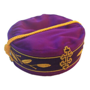 33rd Degree Scottish Rite Sovereign Grand Inspector General Cap – Purple with Hand Embroidered Bullion