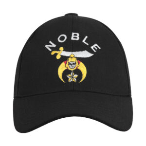 Noble Shriners Emblem Freemasons Embroidered Adjustable Baseball Cap (Black)