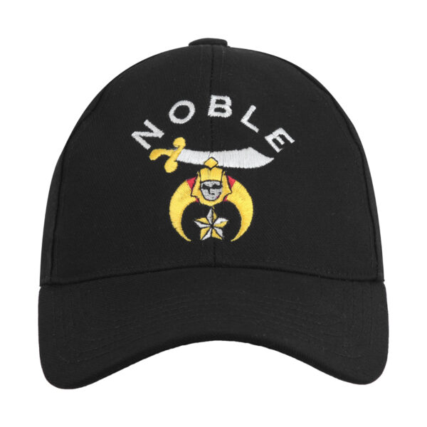 Noble Shriners Emblem Freemasons Embroidered Adjustable Baseball Cap (Black)