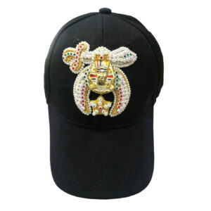 Regalia Lodge Shriner Jewel Embroidered Black Baseball Cap