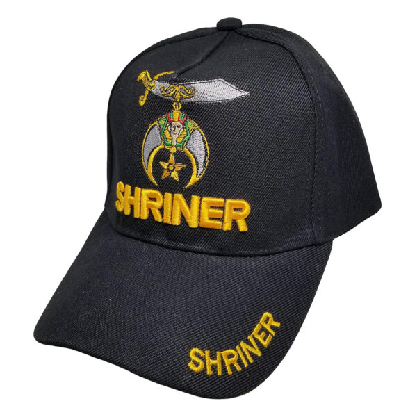 Shriners Black Baseball Cap with Sphinx, Crescent & Scimitar