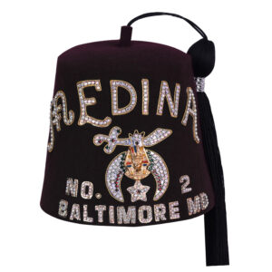 MEDINA No. 2 Shriners Fez Hat-Baltimore MD with Sparkling Rhinestones