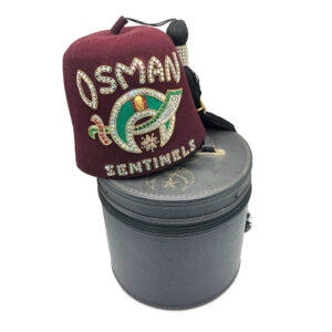 OSMAN Sentinels Rhinestones Shriner Fez Hat with Case